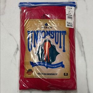 Indera Red Union Suit Men's XL Tall Brand New